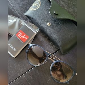 RayBan Polarized Dark Blue on Copper Gradient Brown